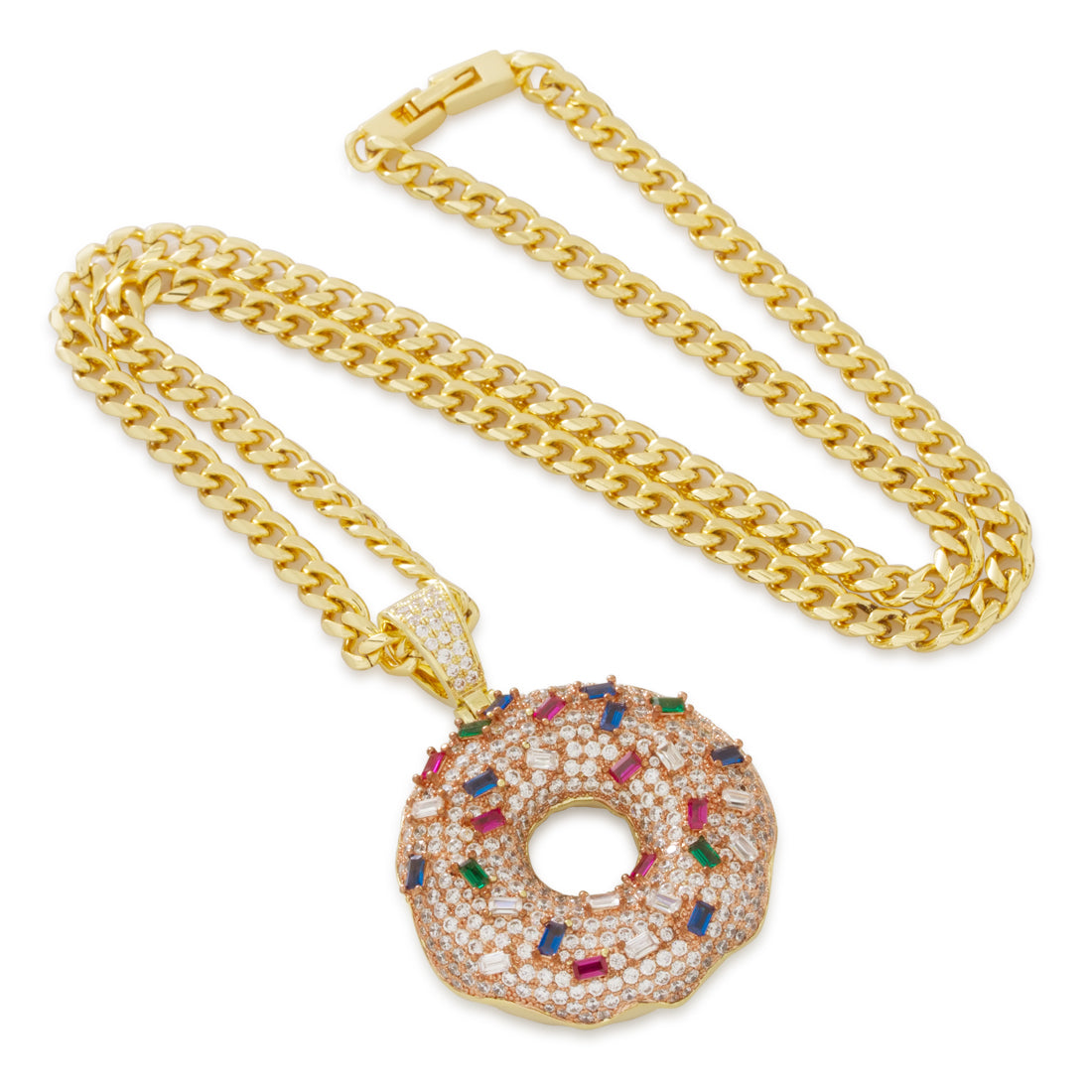 Pink Donut Necklace in by King Ice