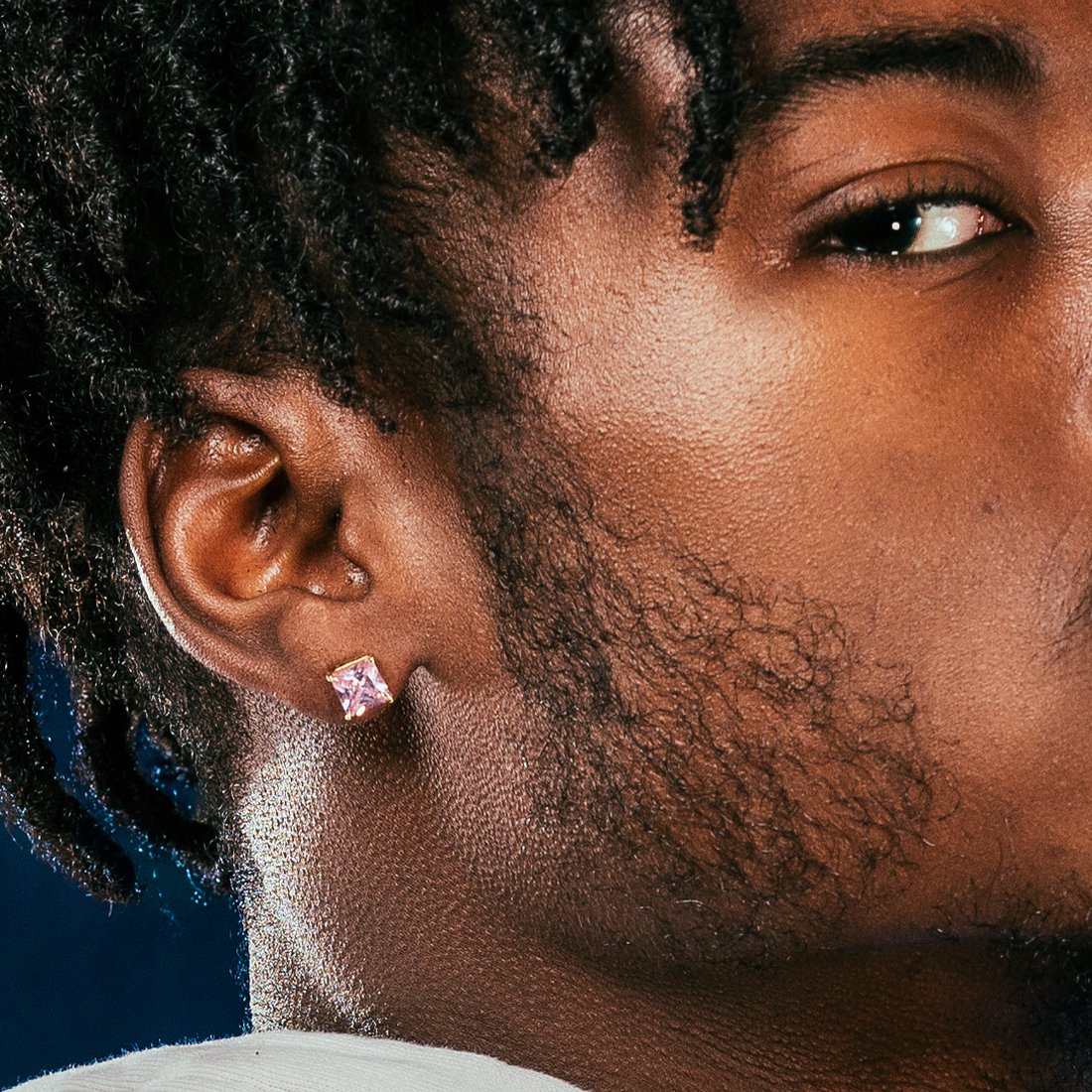 Pink Princess-Cut Stud Earrings in by King Ice