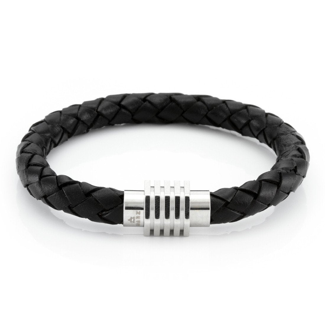 Piston Bracelet by MARZ in Leather / White Gold / 8" by King Ice