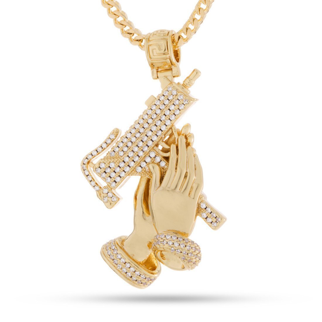 Praying Hands of Defense Necklace in by King Ice