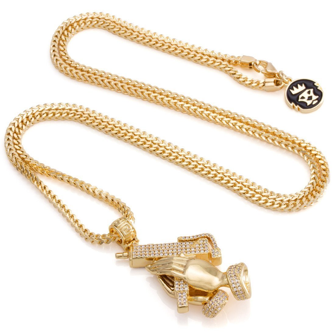 Praying Hands of Defense Necklace in by King Ice