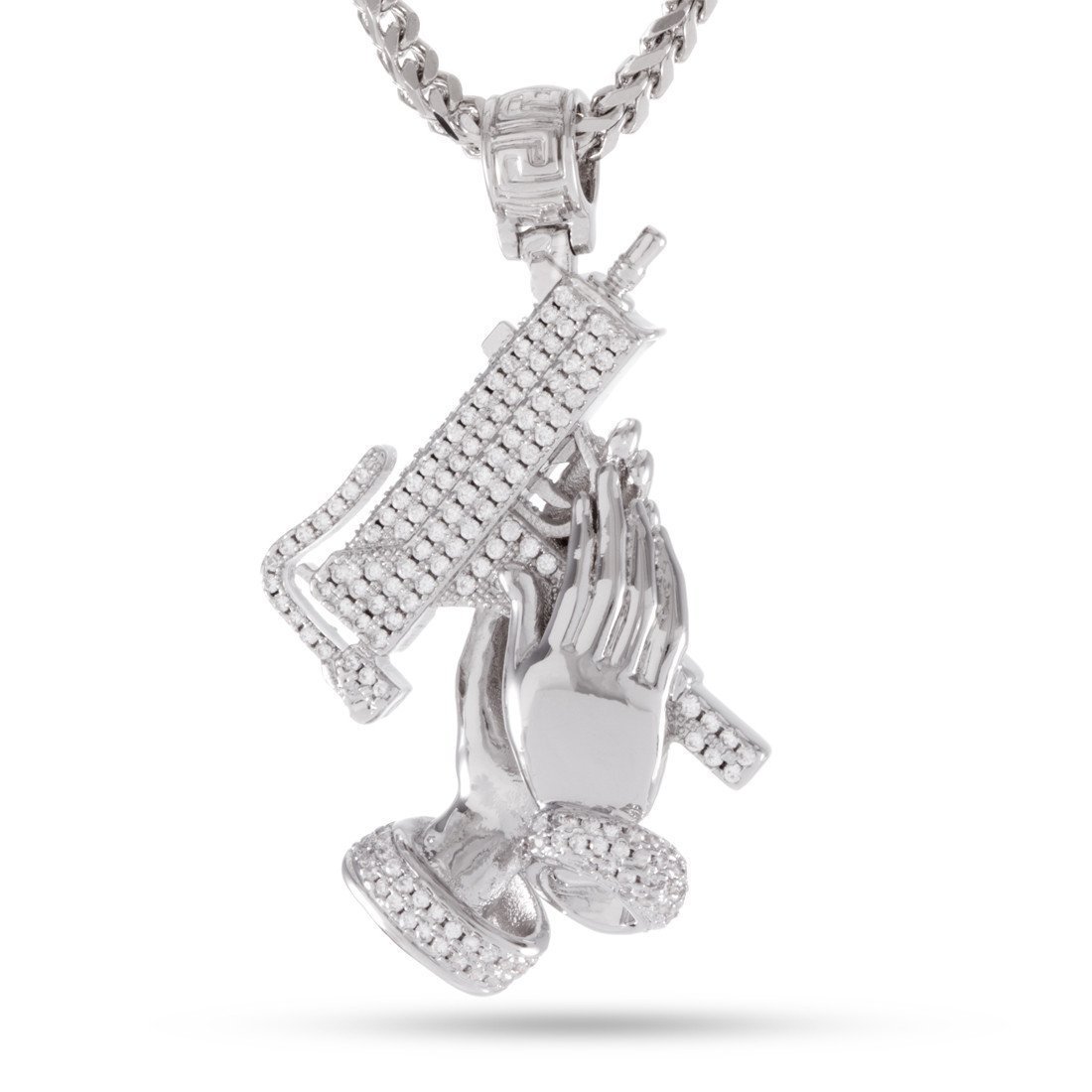Praying Hands of Defense Necklace in by King Ice