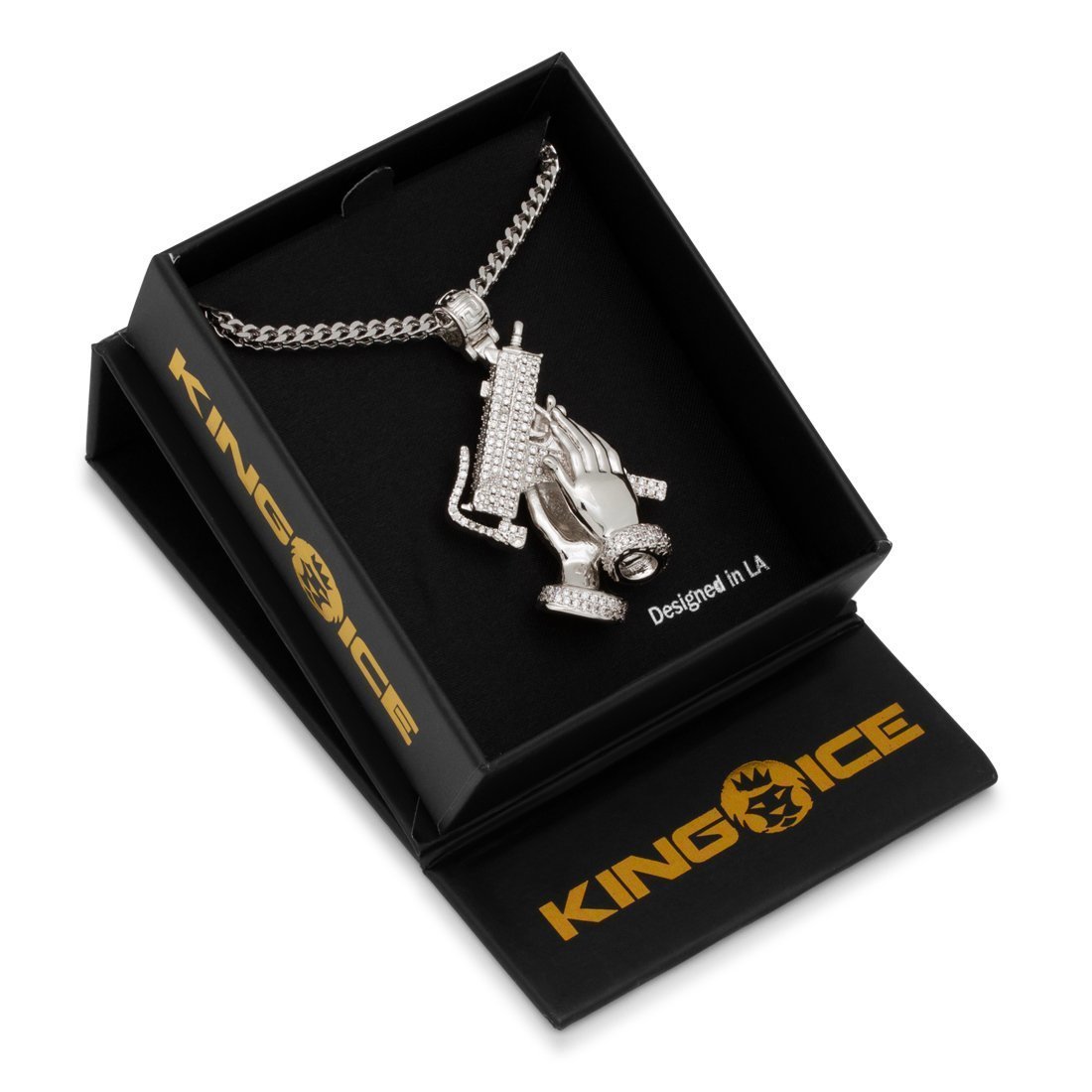 Praying Hands of Defense Necklace in by King Ice