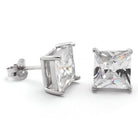 Solid Gold / White Gold / 5mm Princess-Cut Stud Earrings ERG01132-5