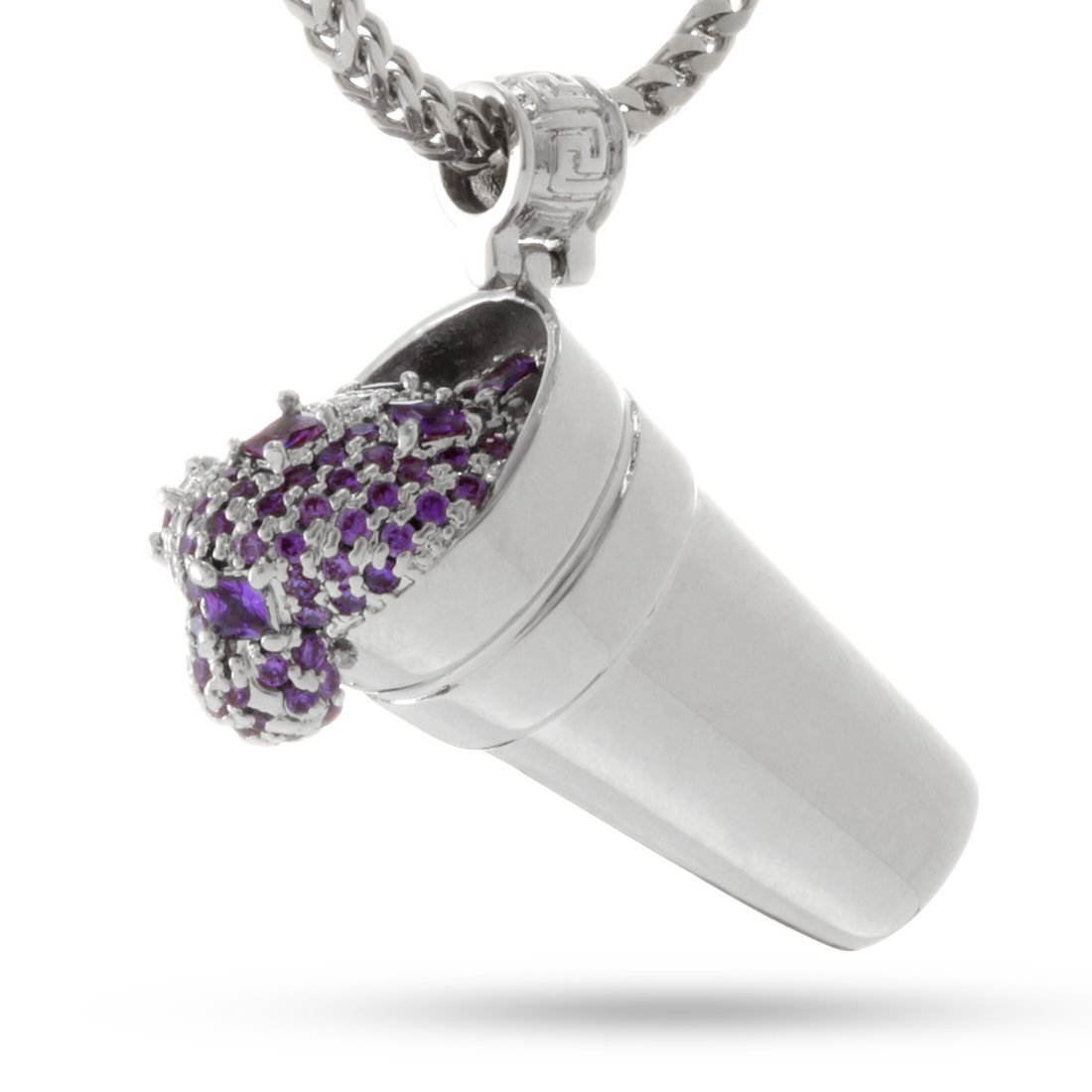 Purple Drank Necklace in White Gold / 1.4" by King Ice