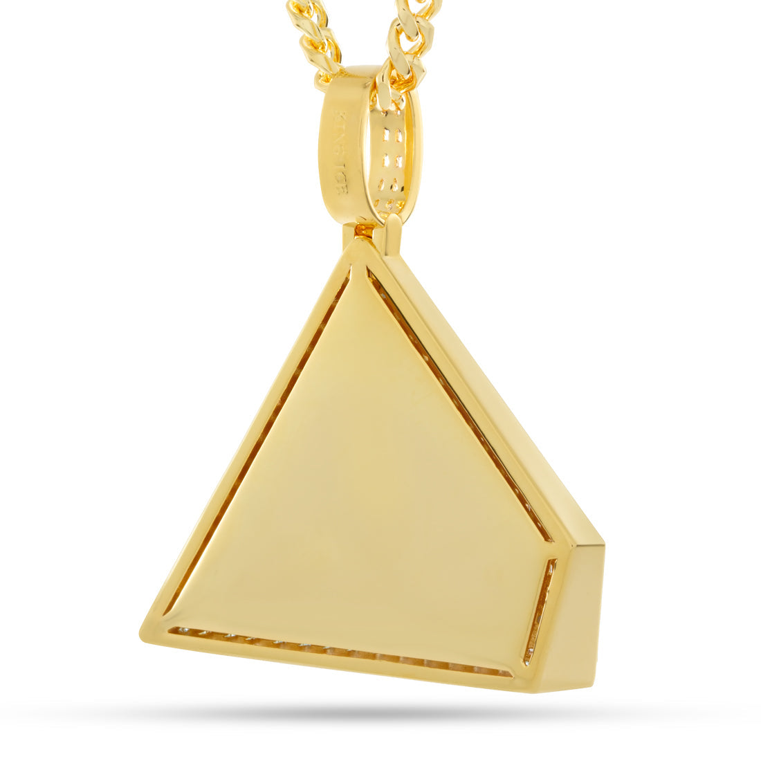 Pyramid of Enlightenment Necklace in 14K Gold / 2.5" by King Ice