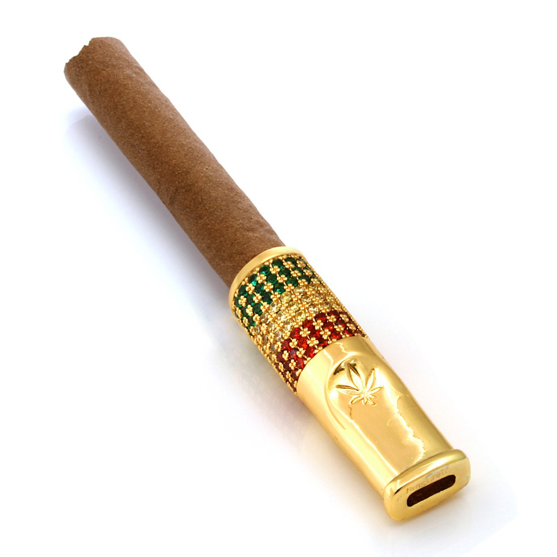 Rasta Blunt Tip in 14K Gold by King Ice