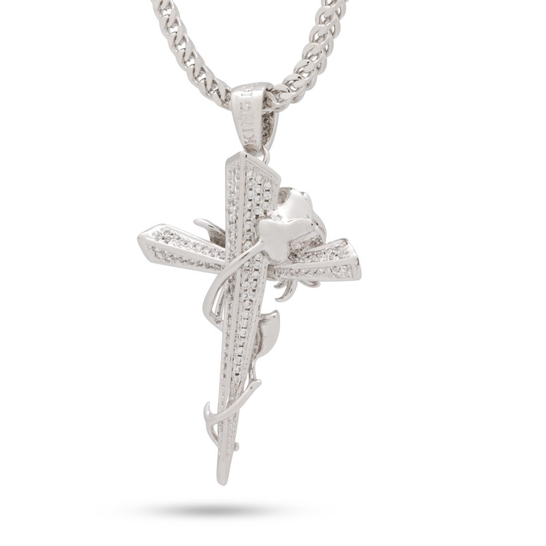 Rose Thorned Cross Necklace in by King Ice