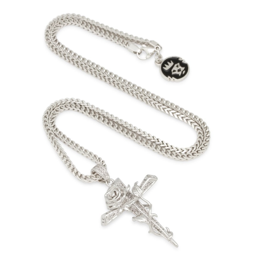 Rose Thorned Cross Necklace in by King Ice