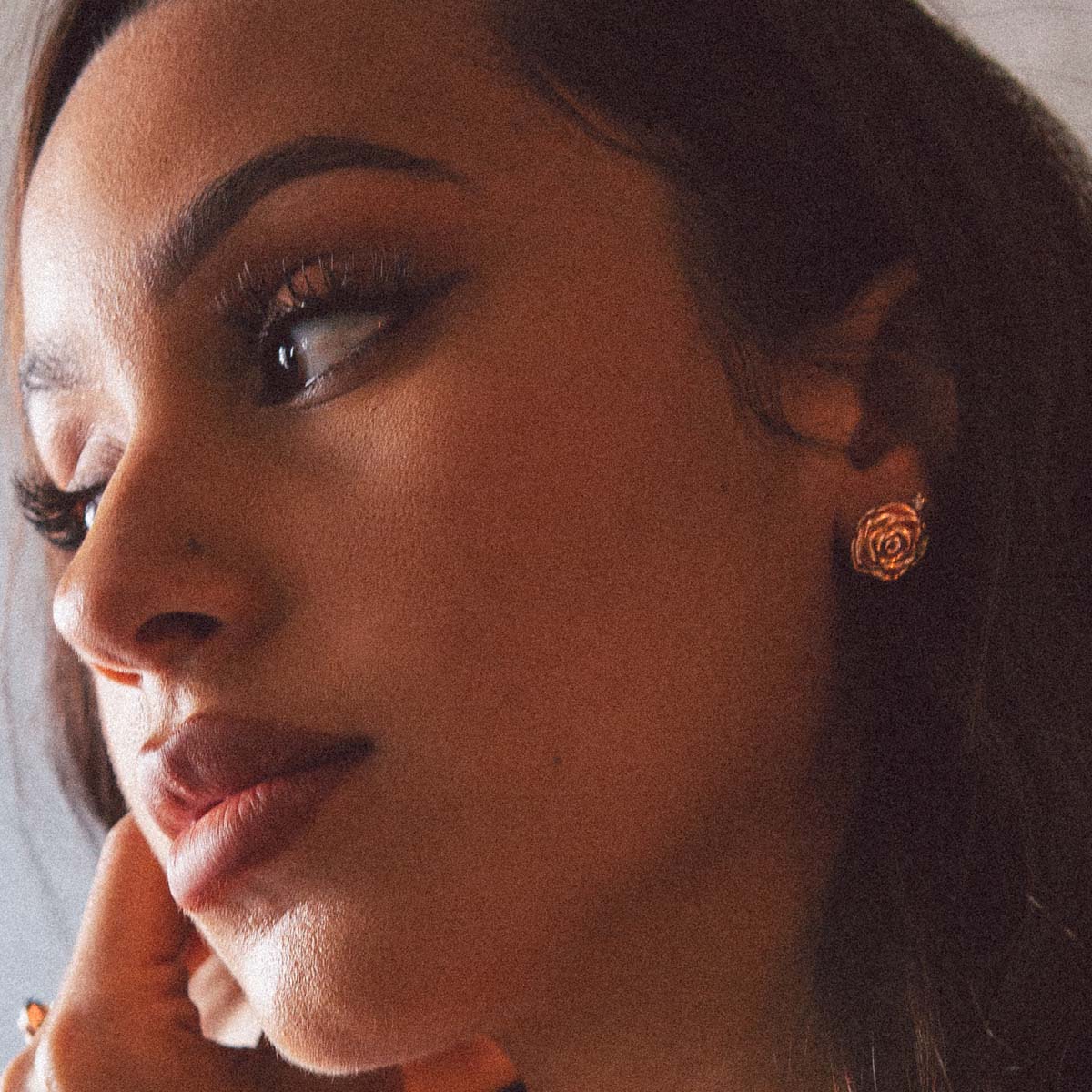 Roses are Red Stud Earrings in Sterling Silver / Rose Gold / 12mm by King Ice