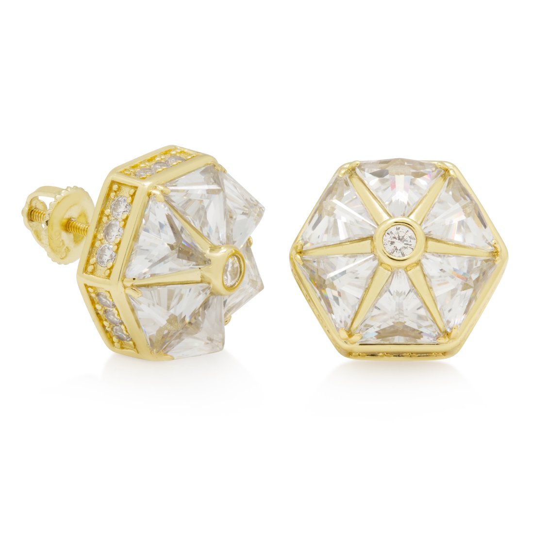Royalty Stud Earrings in Sterling Silver / 14K Vermeil / 14mm by King Ice