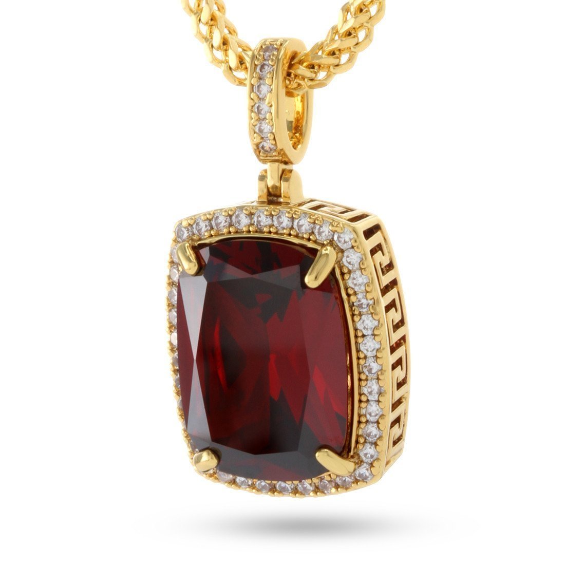 Ruby Crown Julz Necklace in 14K Gold / 1.5" by King Ice