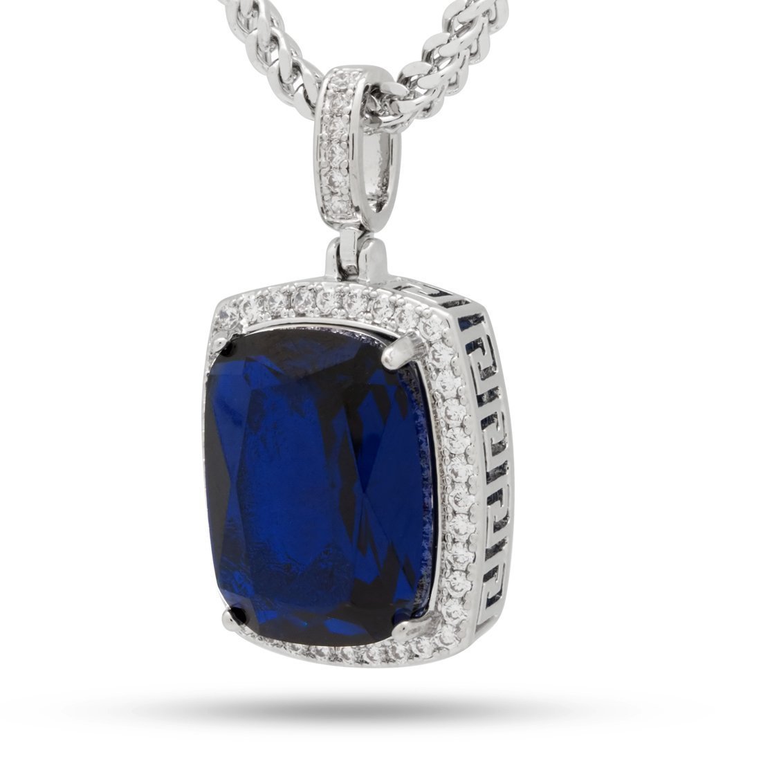 Sapphire Crown Julz Necklace in White Gold / 1.5" by King Ice