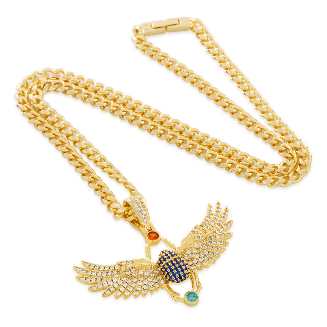 Scarab of Khepri Necklace in 14K Gold / 1.8" by King Ice