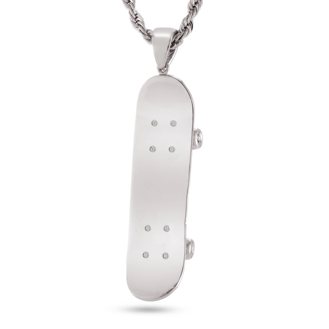 Skateboard Necklace in White Gold / L by King Ice