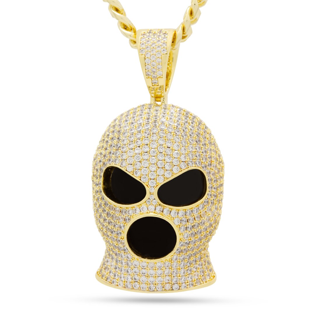 Ski Mask Goon Necklace in 14K Gold / 1.1" by King Ice