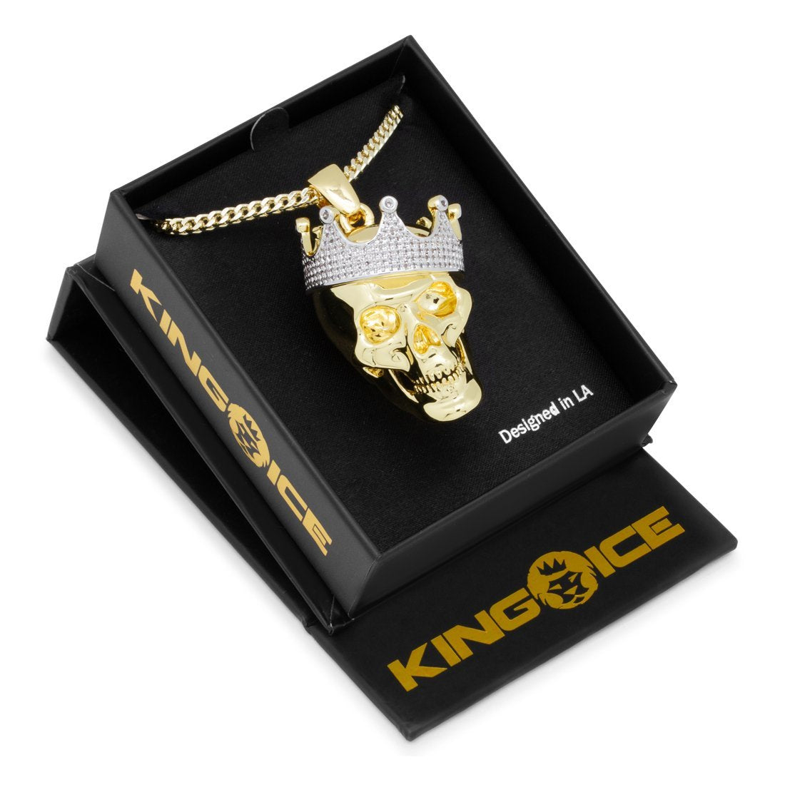 Skull King Necklace in 14K Gold / 1.9" by King Ice