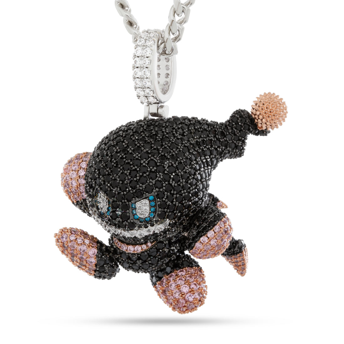 Sonic the Hedgehog x King Ice - Dark Chao Necklace in Gold Plated / Black Gold / 2.2" by King Ice