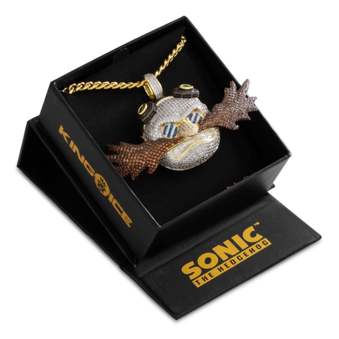 Sonic the Hedgehog x King Ice - Dr. Eggman Necklace in Gold Plated / 14K Gold / 2.1" by King Ice