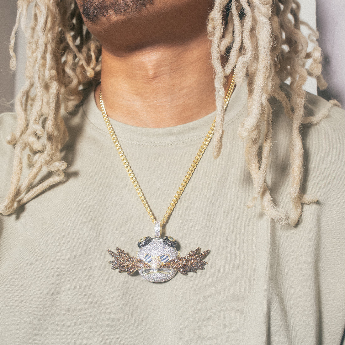 Sonic the Hedgehog x King Ice - Dr. Eggman Necklace in Gold Plated / 14K Gold / 2.1" by King Ice