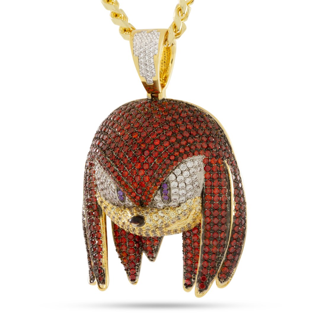 Sonic the Hedgehog x King Ice - Knuckles Necklace in 14K Gold / 2.1" by King Ice