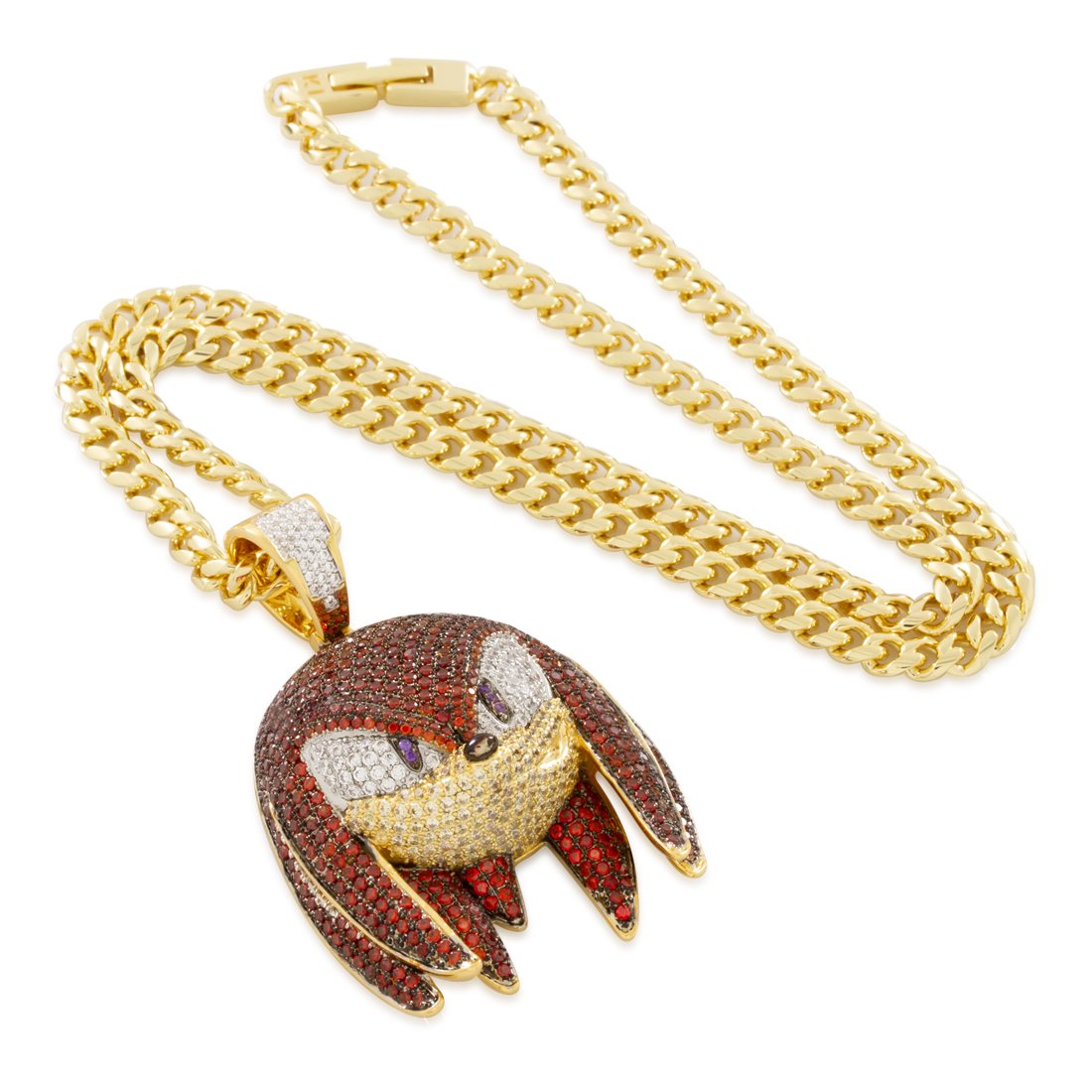 Sonic the Hedgehog x King Ice - Knuckles Necklace in 14K Gold / 2.1" by King Ice
