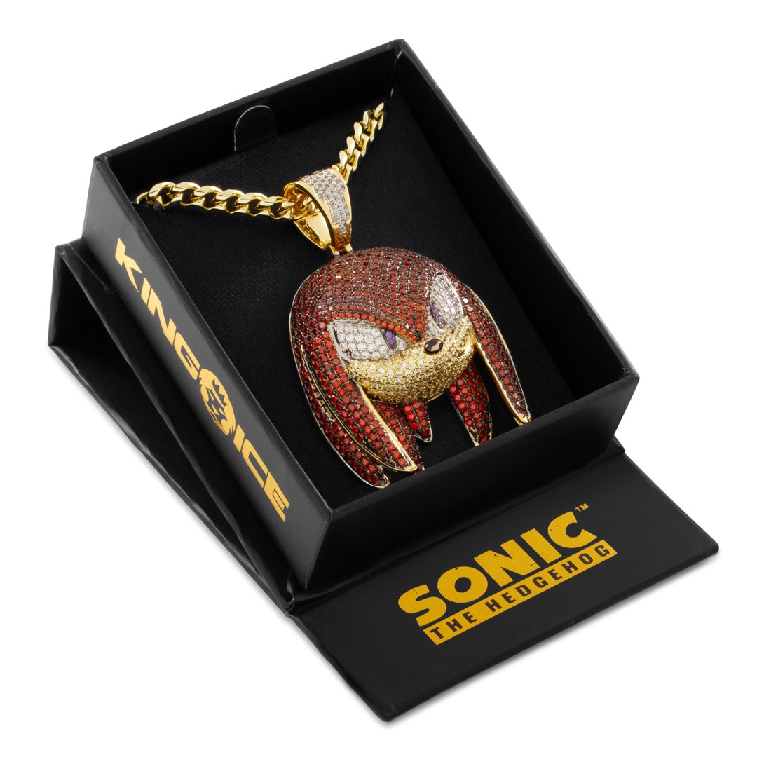 Sonic the Hedgehog x King Ice - Knuckles Necklace in 14K Gold / 2.1" by King Ice