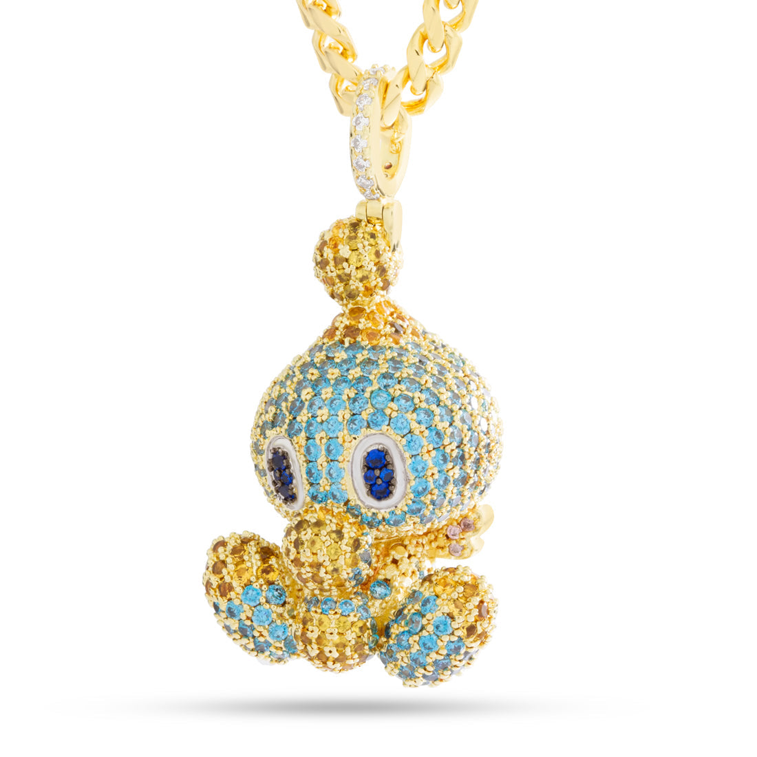 Sonic the Hedgehog x King Ice - Neutral Chao Necklace in Gold Plated / 14K Gold / 2.1" by King Ice
