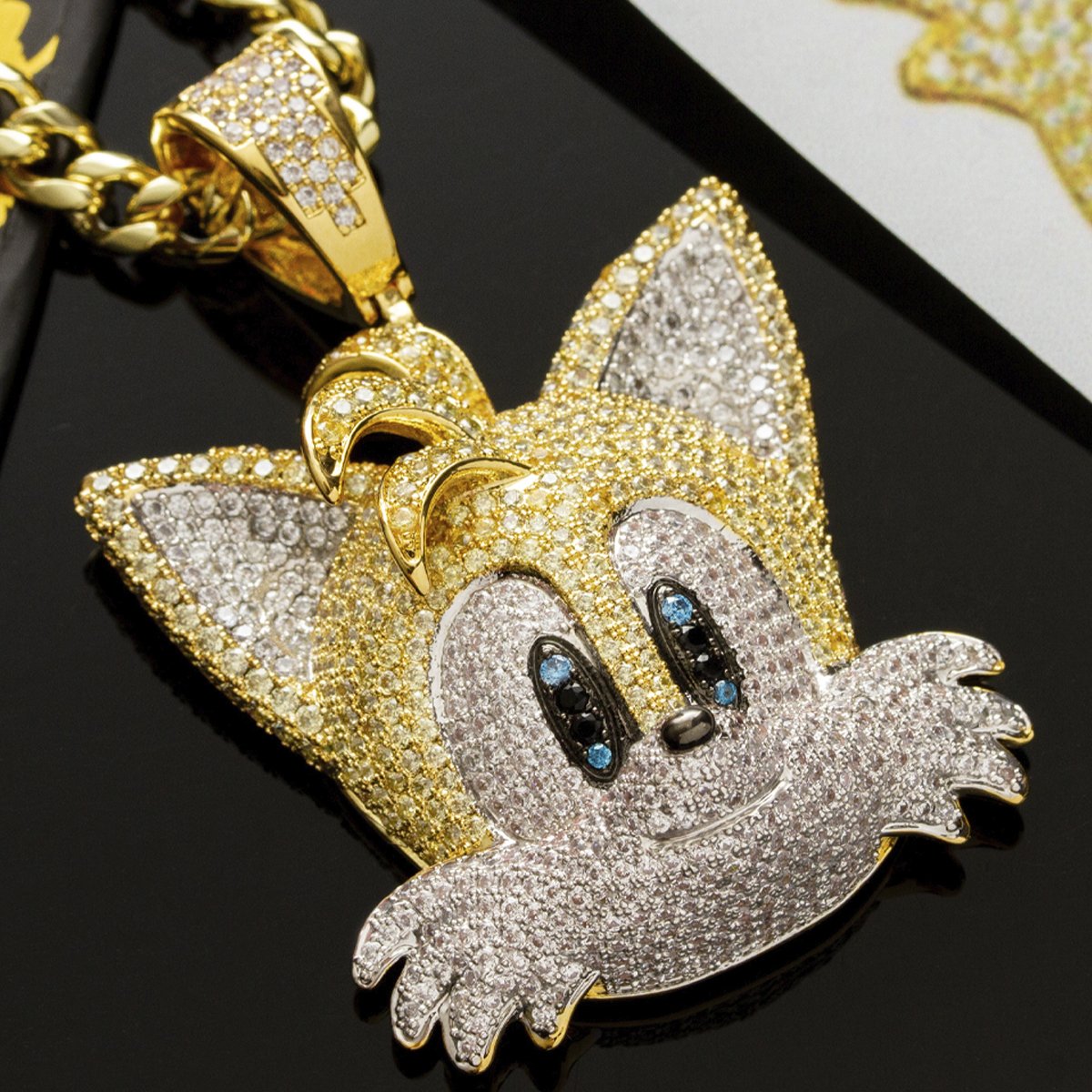 Sonic the Hedgehog x King Ice - Tails Necklace in 14K Gold / 2.4" by King Ice