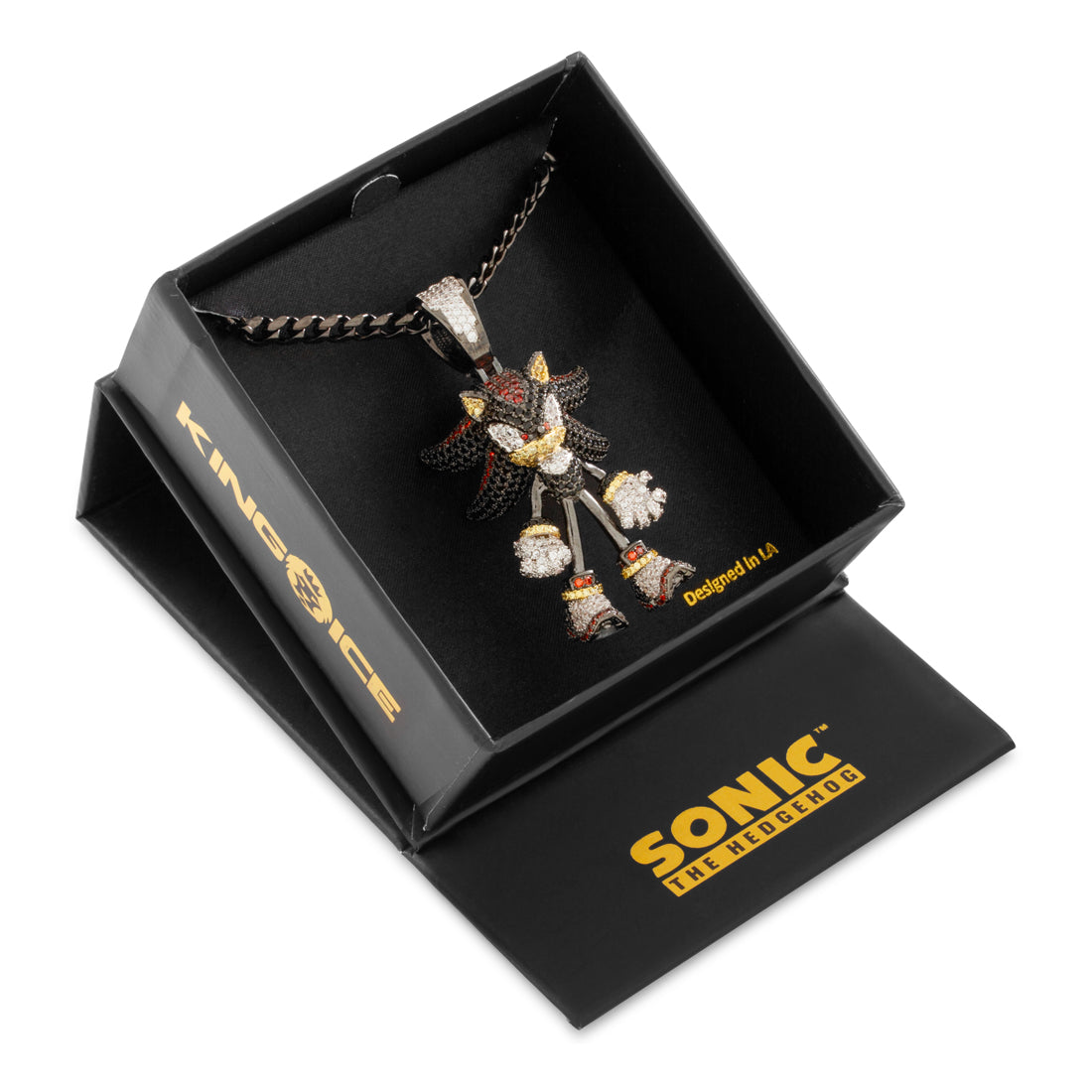 Sonic the Hedgehog x King Ice - Fast Shadow Necklace in Black Gold / 2.5" by King Ice
