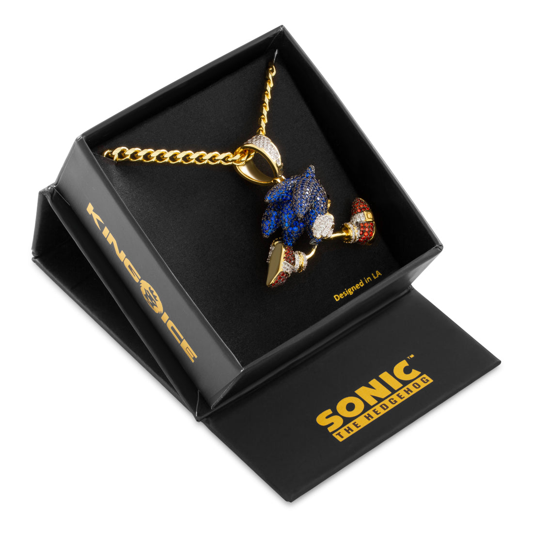 Sonic the Hedgehog x King Ice - Fast Sonic Necklace in 14K Gold / 1.9" by King Ice