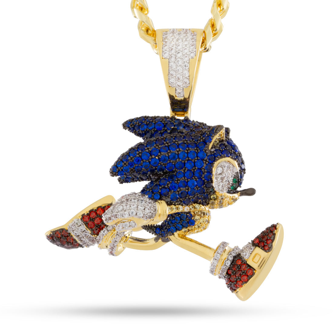 Sonic the Hedgehog x King Ice - Fast Sonic Necklace in 14K Gold / 1.9" by King Ice