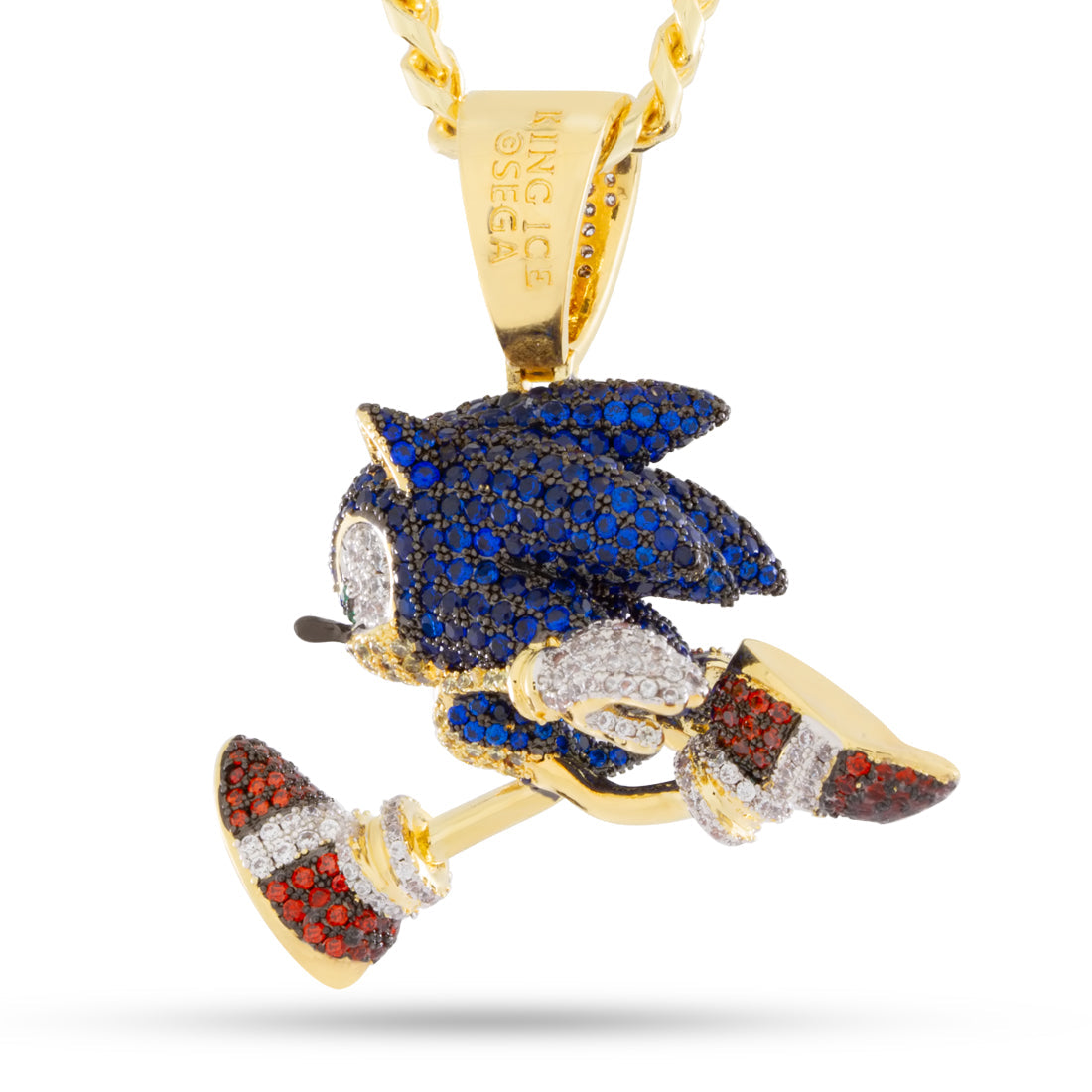 Sonic the Hedgehog x King Ice - Fast Sonic Necklace in 14K Gold / 1.9" by King Ice