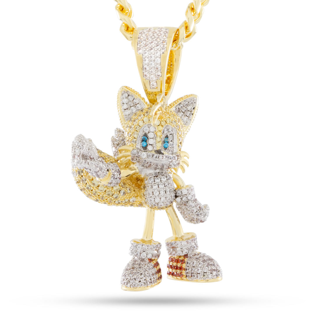 Sonic the Hedgehog x King Ice - Flying Tails Necklace in 14K Gold / 2.2" by King Ice