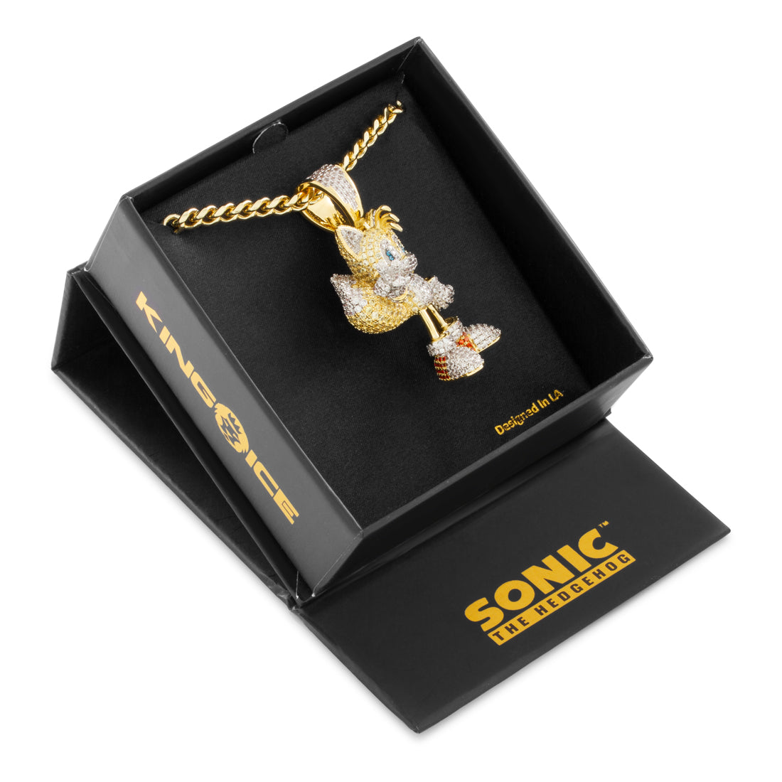 Sonic the Hedgehog x King Ice - Flying Tails Necklace in 14K Gold / 2.2" by King Ice