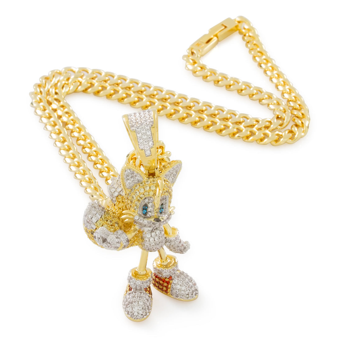 Sonic the Hedgehog x King Ice - Flying Tails Necklace in 14K Gold / 2.2" by King Ice