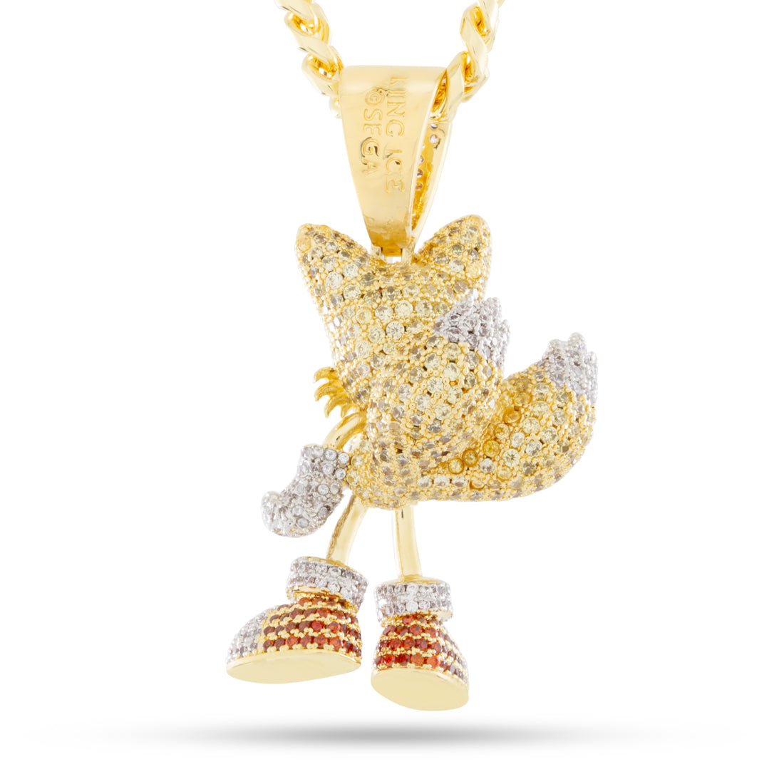 Sonic the Hedgehog x King Ice - Flying Tails Necklace in 14K Gold / 2.2" by King Ice