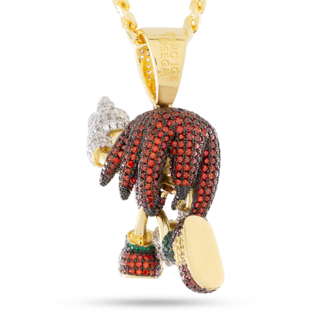 Sonic the Hedgehog x King Ice - Strong Knuckles Necklace in 14K Gold / 2.1" by King Ice