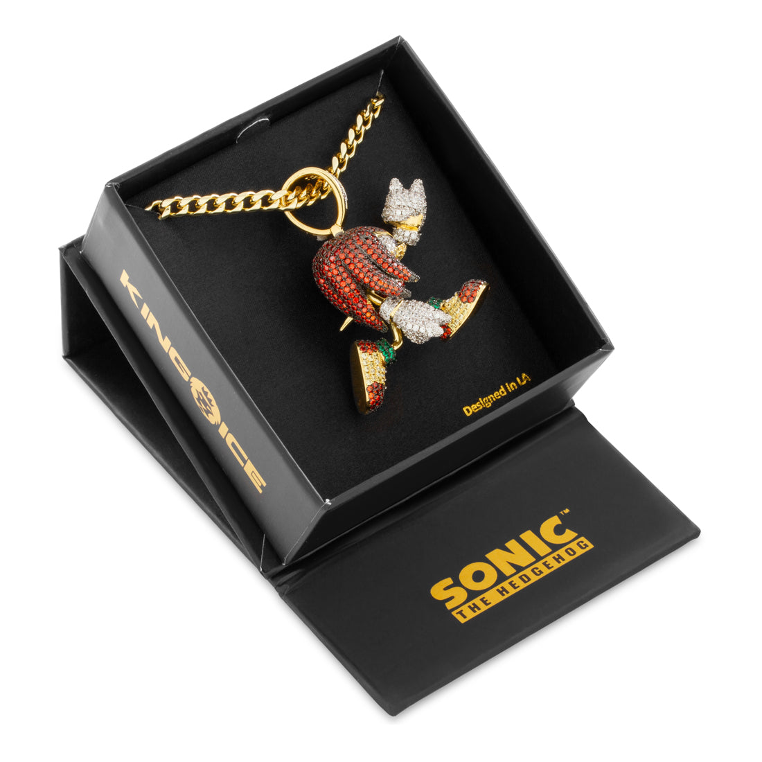 Sonic the Hedgehog x King Ice - Strong Knuckles Necklace in 14K Gold / 2.1" by King Ice