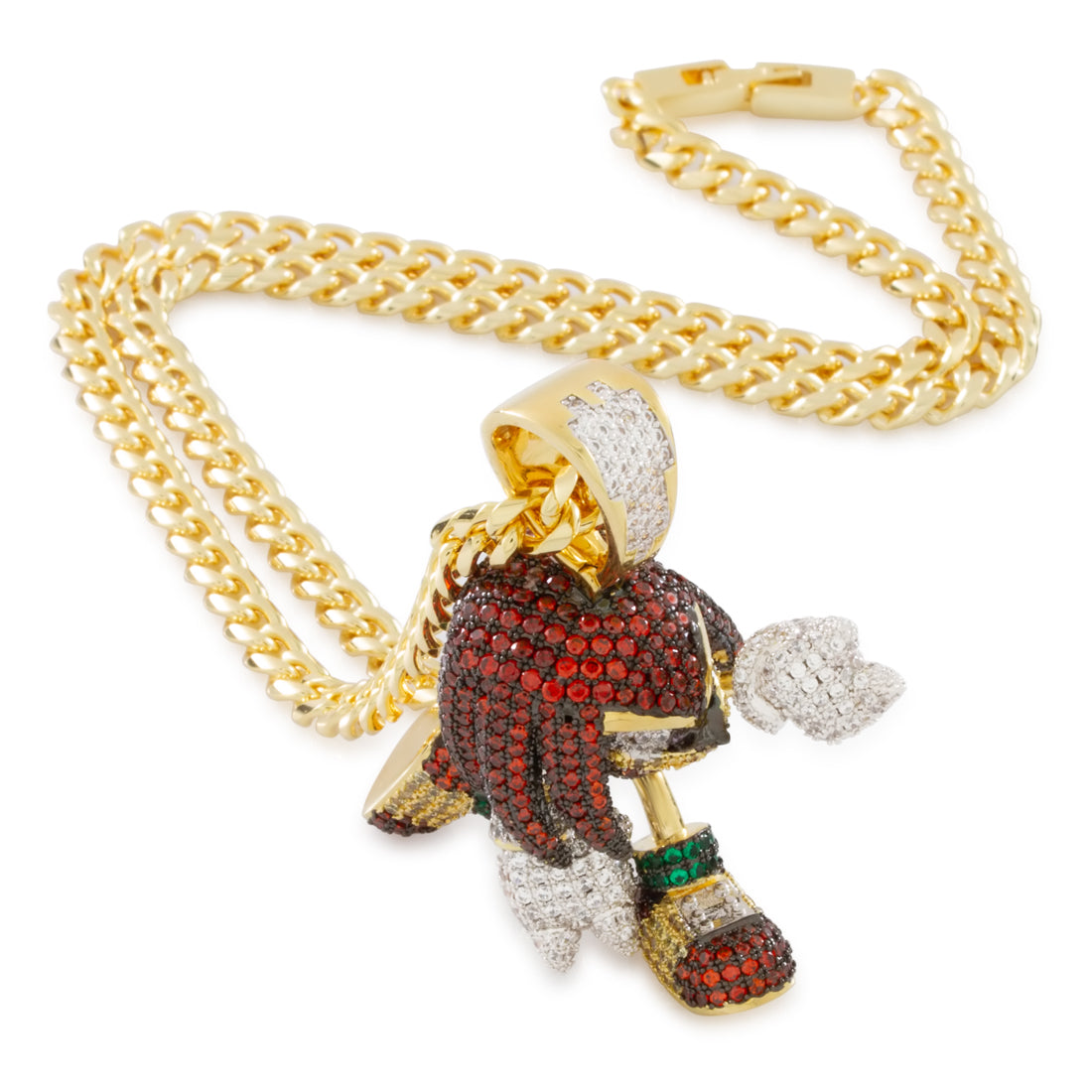 Sonic the Hedgehog x King Ice - Strong Knuckles Necklace in 14K Gold / 2.1" by King Ice