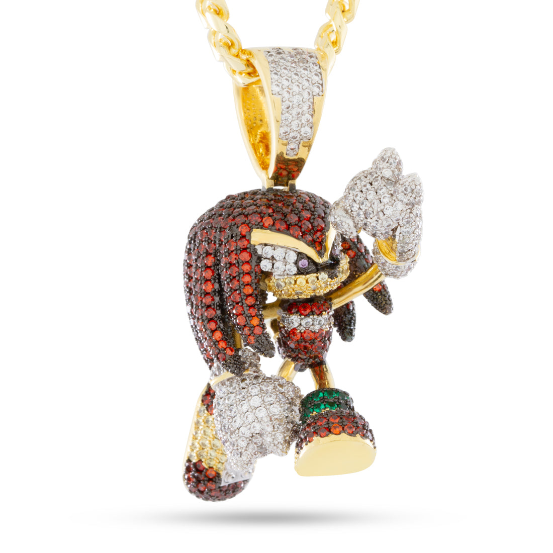 Sonic the Hedgehog x King Ice - Strong Knuckles Necklace in 14K Gold / 2.1" by King Ice