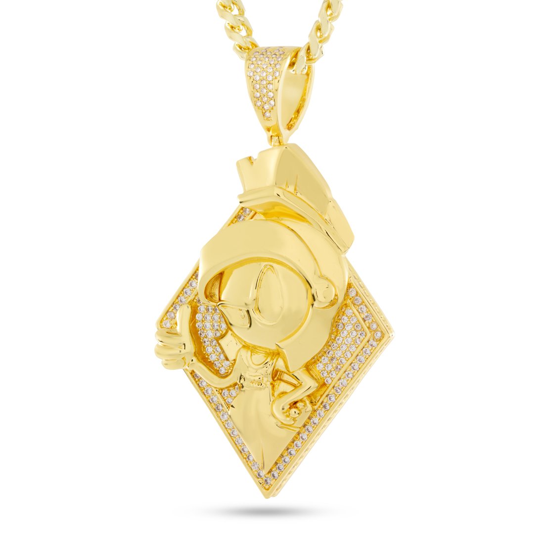 Space Jam x King Ice - Marvin the Martian Necklace in 14K Gold / 2.7" by King Ice