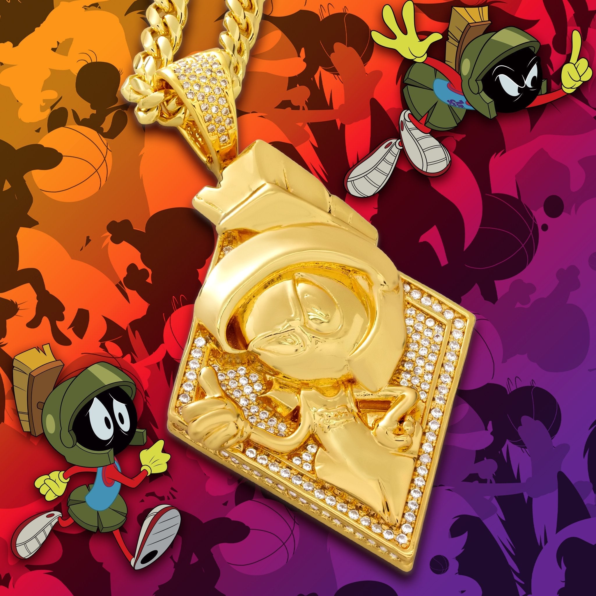 Space Jam x King Ice - Marvin the Martian Necklace in by King Ice
