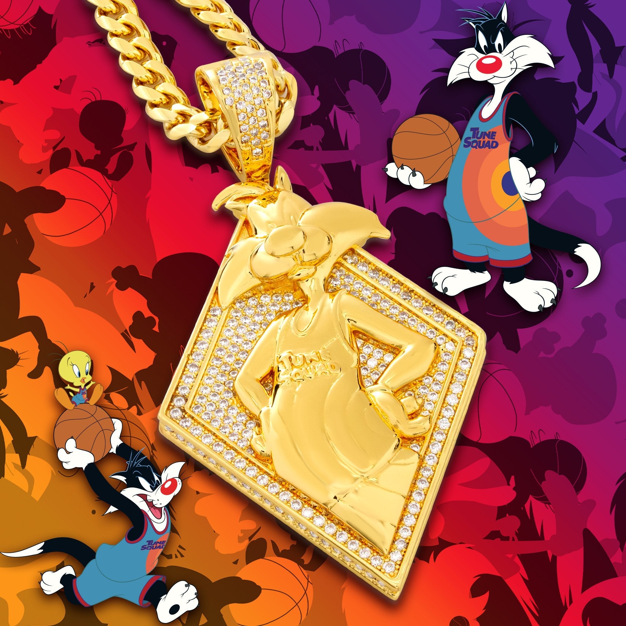 Space Jam x King Ice - Sylvester the Cat Necklace in by King Ice