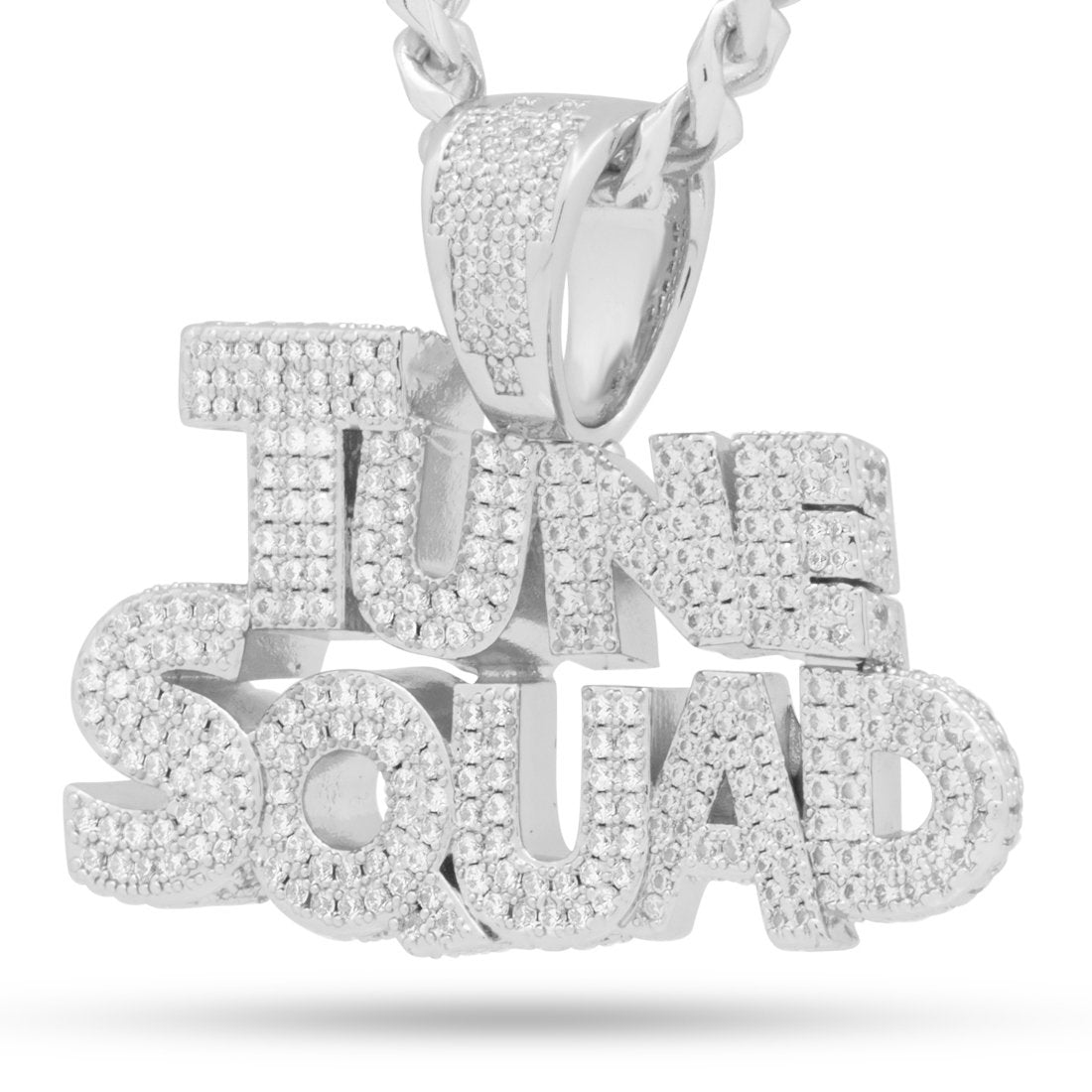 Space Jam x King Ice - Tune Squad Necklace in White Gold / 1.4" by King Ice