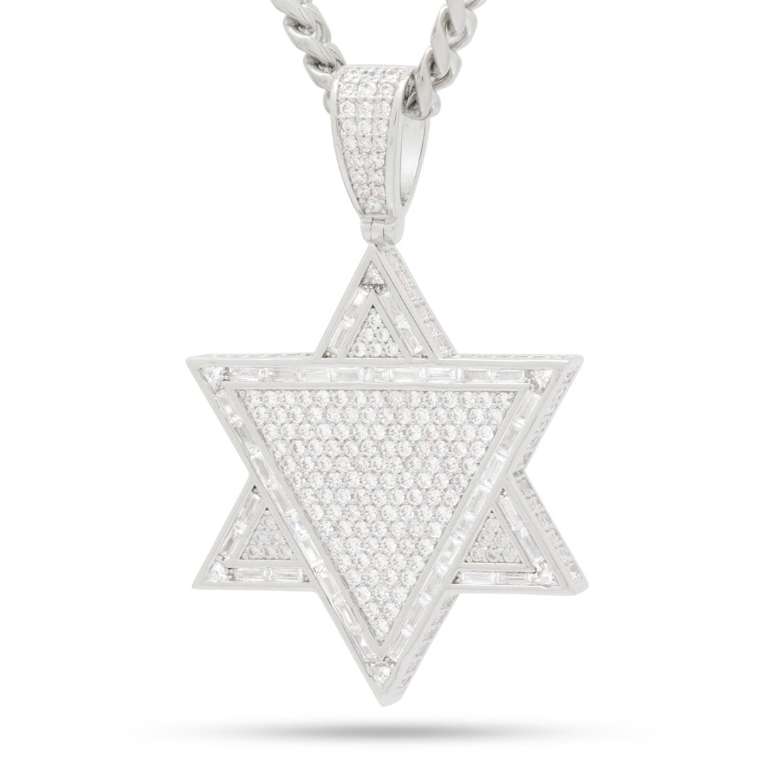 White Gold / M Star of Unity Necklace NKX14304-SILVER