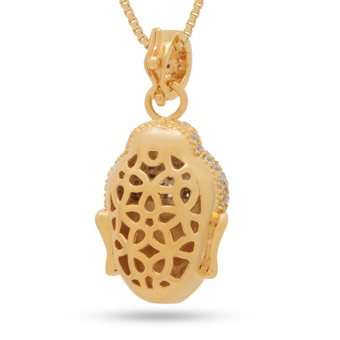 Sterling Silver Awake Buddha Necklace in by King Ice