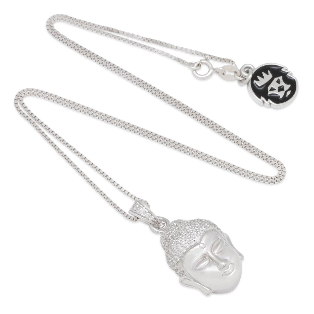 Sterling Silver Awake Buddha Necklace in by King Ice