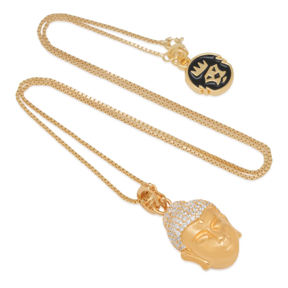 Sterling Silver Awake Buddha Necklace in by King Ice