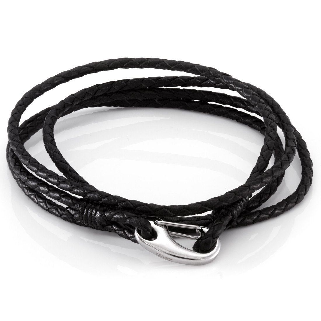 Hide Bracelet by MARZ in Leather / White Gold / 8" by King Ice